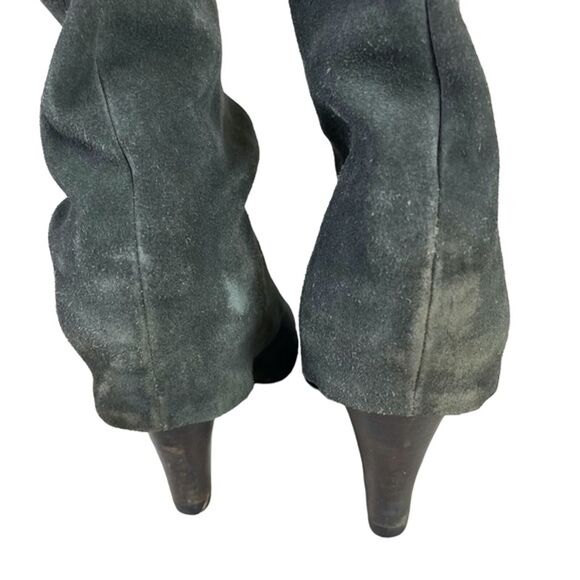 STEVE MADDEN FOLD High Cone Heels Ankle Boots Gray Suede Genuine Leather sz 7 M - Picture 8 of 16